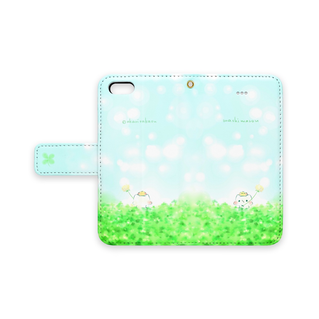 ましまろう手帳型iPhoneケース「シロツメクサ」