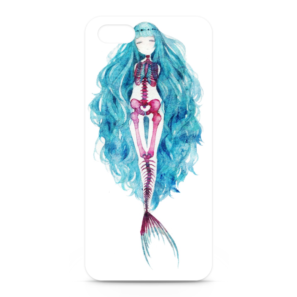 iPhoneケース【人魚Lの透明骨格標本】