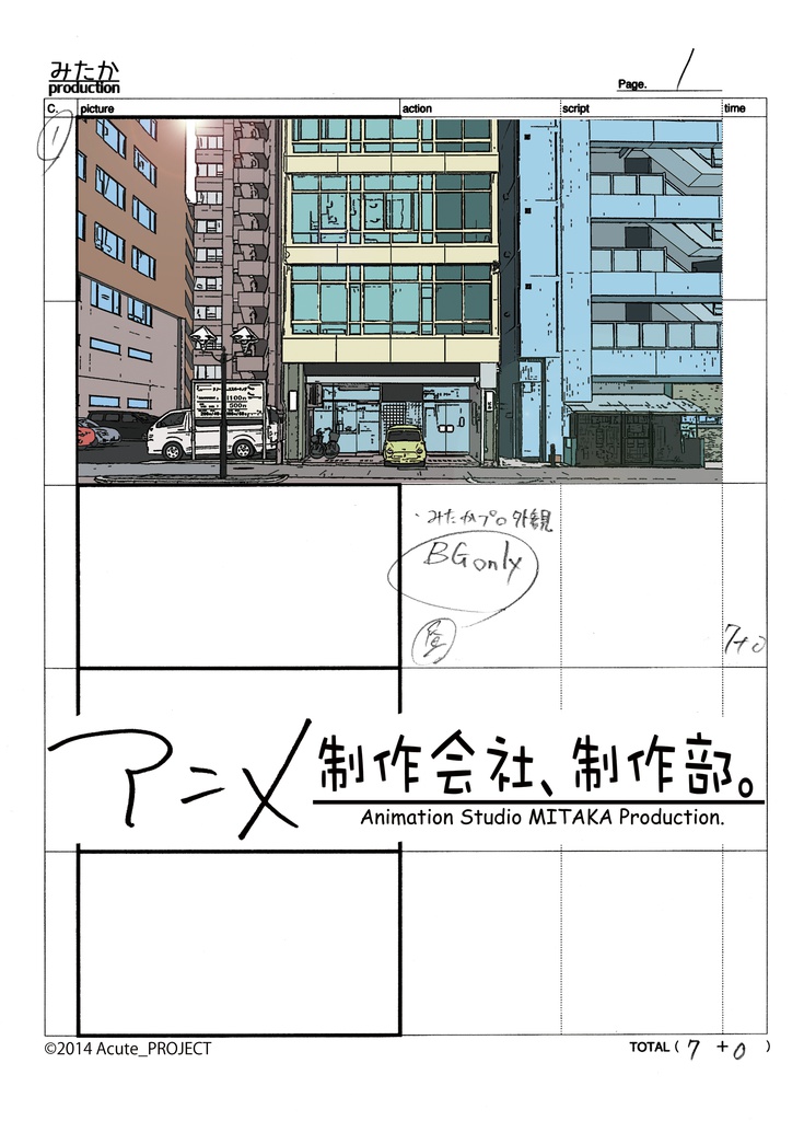 アニメ制作会社、制作部。第1巻