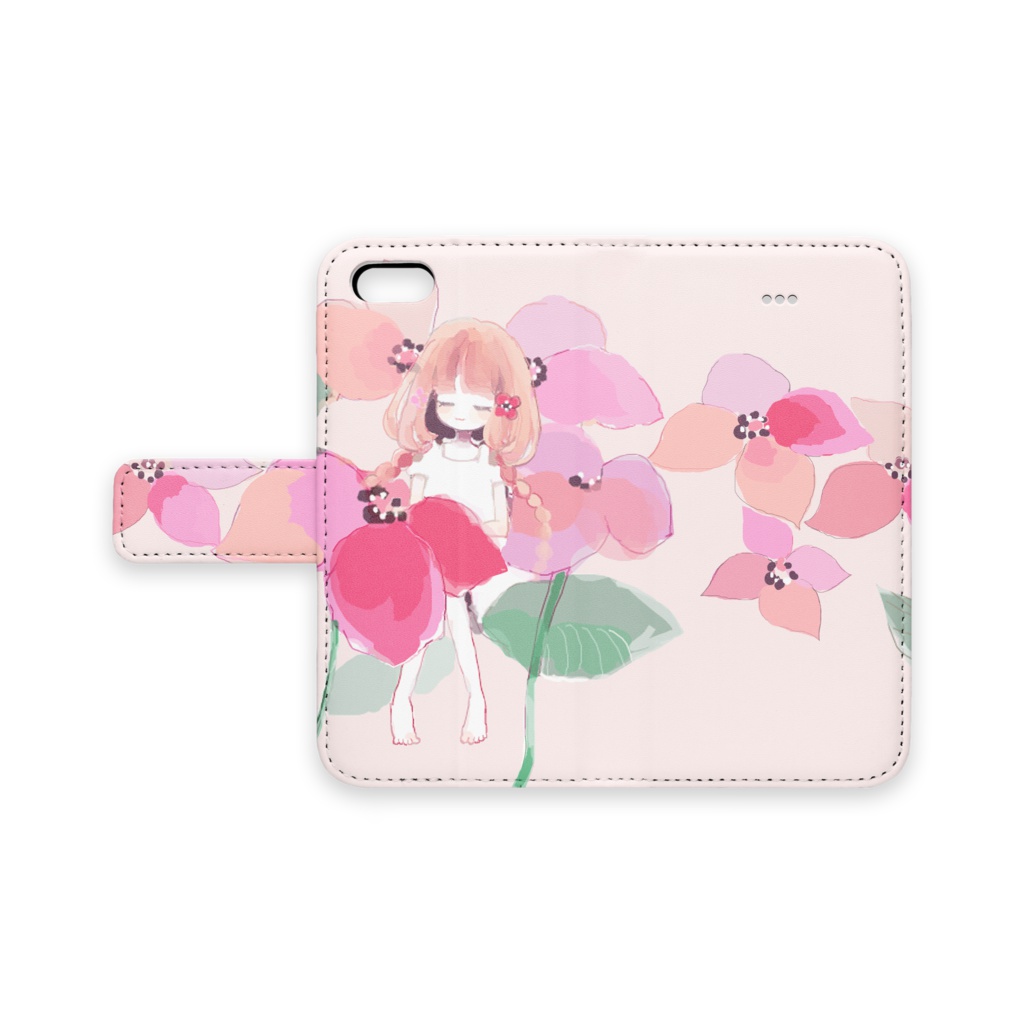 少女(Pink)手帳型iPhoneケース