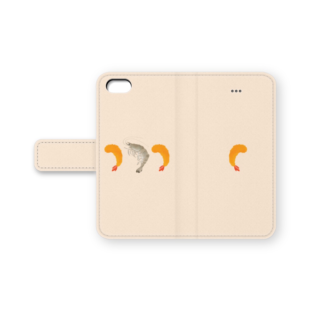 エビフライとエビ 手帳型iPhoneケース